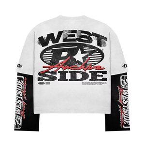 เสื้อยืดแขนยาวสำหรับผู้ชายโอเวอร์ไซส์ผ้าฝ้าย300gsm ลายสตรีทแวร์ผ้าคอตตอนน้ำหนักมากดีไซน์2025ใหม่ - Product Image 4