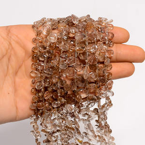 ลูกแพร์แร่ควอทซ์ทองแดงธรรมชาติพลอยรูปทรงลูกแพร์ขนาด8นิ้วความยาว8นิ้วลูกปัดควอทซ์ทองแดง - Product Image 2