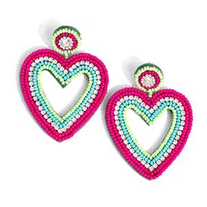 Boucles d'oreilles artisanales de broderie de conception colorée - Product Image 1