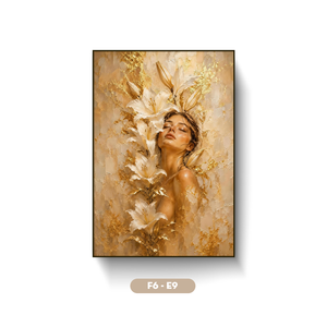 Nouvelle conception, peinture sur soie femme et fleur, modèle F6 - E9, art mural de luxe, décoration moderne pour la maison, vente en gros d'usine, fabriqué au Vietnam - Product Image 1