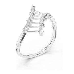 0.12 CT Lab Diamond Pave <b>Cross</b> Band <b>Ring</b> for Women VVS-VS EF Clarity 18KT, 14KT, 10KT Gold & 925 <b>Silver</b> Rose, Yellow, - Product Image 4
