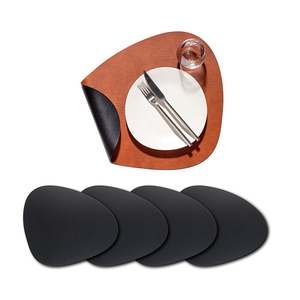 Cadeau d'affaires de haute qualité en cuir table à manger assiette et sous-verres ensemble table basse tapis tasse sous-verres avec vente - Product Image 6