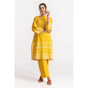 Ensemble chemise en coton imprimé à blocs et pantalon teint Chambray KST-43020 - Product Image 5