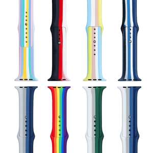 Correas de Silicona para Reloj Inteligente con Estampado de Arcoíris en Tamaños 42/44/45/46/49 - Product Image 1