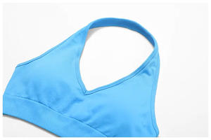 Conjunto de mallas de yoga rosas sin costuras de cintura alta y Sujetador deportivo para mujer elástico gimnasio entrenamiento Fitness Activewear con logotipo frontal - Product Image 4