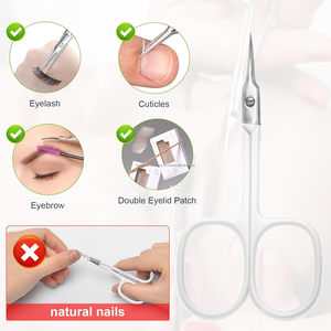 Ciseaux à cuticules blancs, lame incurvée extra fine, pointe précise, outil de beauté pour manucure et pédicure - Product Image 6