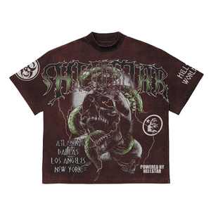 Camiseta gráfica de lavado ácido retro, Camiseta extragrande desgastada, camiseta de lavado ácido de estilo urbano, camiseta de microfibra de lavado ácido de hip-hop - Product Image 5