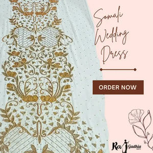 Meilleure qualité 100% bio brodé soie somalien mariée Dirac tissu nouveauté robes de mariée imprimé tissé vêtements de nuit - Product Image 5