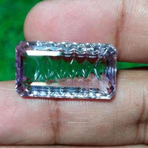 Pierre précieuse d'améthyste naturelle en vrac, facettée en forme d'octogone, pour la fabrication de bijoux BO - Product Image 3