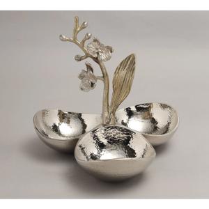 Cuencos de diseño único ecológicos Cuencos de chocolate de 3 secciones Cuencos de servicio de chocolate de aluminio pulido para restaurantes - Product Image 2