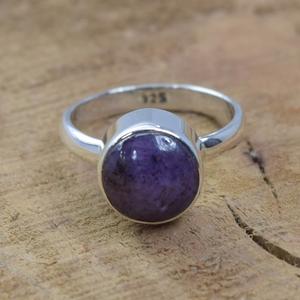 ทับทิมดาว925สเตอร์ลิงเงินพลอยกลมเครื่องประดับที่สง่างามแหวนเครื่องประดับทำด้วยมือแหวนเรียบง่ายเครื่องประดับทับทิมดาวของขวัญสำหรับเธอ - Product Image 1