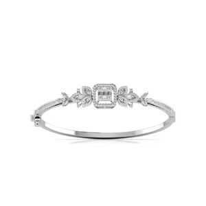 Pulsera DE TENIS chapada en oro Blanco clásico de 14 quilates, joyería de boda delicada, regalo perfecto, pulseras de moissanita - Product Image 1