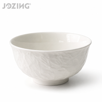 Bol à soupe/riz en céramique blanche JOZING, texture martelée, porcelaine écologique, classique, liquidation directe d'usine, compatible micro-ondes