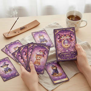 Cartes de tarot pour débutants English Magical Cats pour les anglophones - Product Image 6