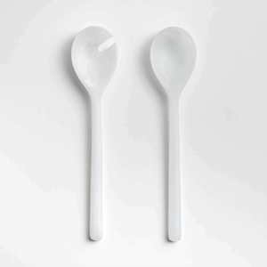 Cucharas de madera natural SERVIDOR DE ENSALADAS DE MADERA JUEGO DE 2 ARMARIOS DE COCINA ÚNICOS HECHOS A MANO - Product Image 3