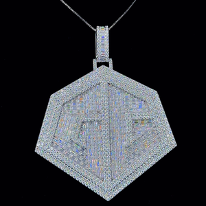Hip Hop estilo VVS Moissanite redondo y Baguette corte diamante hielo fuera joyería colgante para hombres 925 plata esterlina - Product Image 6