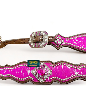 ชุดเครื่องหนังสำหรับล้างกรดสีชมพูคออก: เต้าม้าตะวันตกสำหรับม้า - Product Image 3