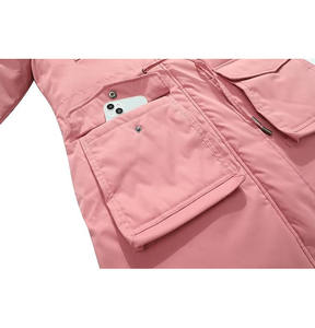 Doudoune d'hiver ample et oversize pour femme, col roulé, capuche, standard, respirante, tissée, streetwear - Product Image 5