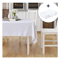 Nappe ronde blanche lin 100% coton couverture Premium marque tissu lavable élégance mariages Banquet moderne et élégant