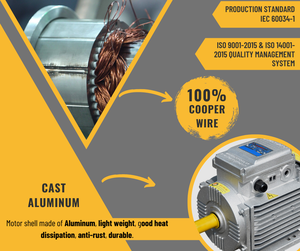 220V-50Hz-60Hz AC Carcasa de aluminio núcleo de cobre Motor eléctrico Monofásico AC Motor de aluminio fundido Motor asíncrono - Product Image 4