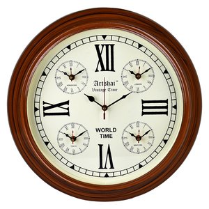 Reloj náutico con esmalte de madera, accesorio decorativo de pared hecho a mano - Product Image 1