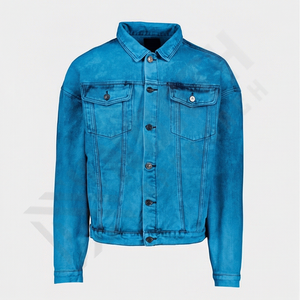 Veste en jean réversible délavée au soleil de haute qualité pour homme, style vintage streetwear, patchwork, collection personnalisée en gros - Product Image 1