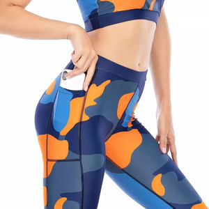 High Quality Light <b>Weight</b> <b>Women</b> Yoga <b>Set</b> Without Sleeveless Customized Logo Printing Fitness Gym Wear Yoga <b>Sets</b> Spandex Material - Product Image 5