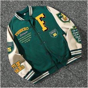 Chaqueta de Béisbol para Hombre, Estilo Universitario, Manga Larga, Abrigo de Invierno, Chaqueta Universitaria con Letras de Béisbol - Product Image 2