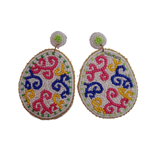 Happy Easter Beaded Egg <b>Earrings</b> Multicolor Resin Women's Bohemia Style Jewelry - Product Image 2