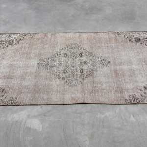 Tapis turc 3,1 x 6,1 pieds, gris, plantes et arbres, tapis vintage en laine - Product Image 4