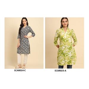 Premium Quality Cotton Rayon <b>Kurti</b> <b>for</b> <b>Women</b> Comfortable Daily Wear with Modern Fit Digital Printing Design Available <b>for</b> Sale - Product Image 1