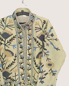 Veste en velours brodée de style chinois CVR, bohème, écologique, style Suzani, col rond, manches longues, grande taille, pour femmes, hiver - Product Image 4