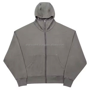 Personalizado francés Terry en blanco recortada fabricantes de ropa de peso pesado de gran tamaño térmico hombres gota hombro boxy 400 GSM Sudadera con capucha - Product Image 2