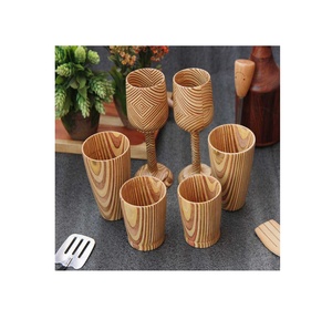 Whiskey Wood Glasses with Wooden Base Old Fashioned Glasses Bar Glass for Drinking at Beer Glasses Best Price - Product Image 1