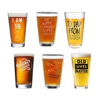 Verres à bière artisanaux modernes de 16 oz avec logo personnalisé par sublimation pour les bars et les fêtes
