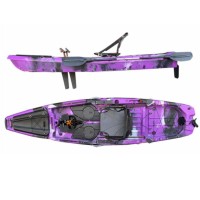 Kayak de pêche à pédales ITOY 3,2 m en plastique PE durable, résistant à l'eau, pour 1 personne, couleur personnalisable, garantie 3 ans