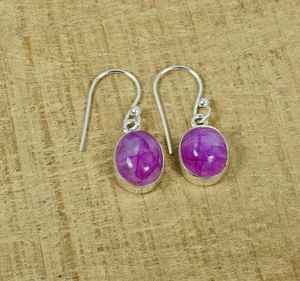 Handmade <b>Pink</b> Rainbow Moonstone Sterling Silver Hook Earrings Natural Gemstone <b>Jewelry</b> Gift For Women - Product Image 3