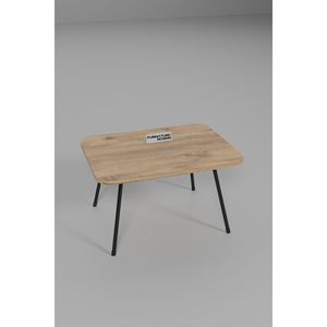 Mesa Plegable de Jardín, Camping, Balcón y Picnic, de Hierro Ligero, Color Marrón/Blanco Pino Atlántico, 45x60 cm, para Uso en la Playa - Product Image 3