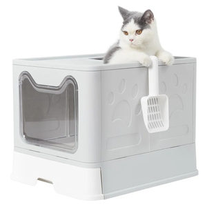 环保家用猫砂盆马桶便携式手动易清洁高边不锈钢猫砂盆 - Product Image 5