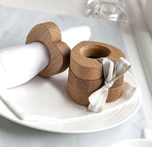 Servilleteros de madera de forma redonda sin terminar, accesorios de cocina de lujo para bodas y fiestas de Navidad - Product Image 2