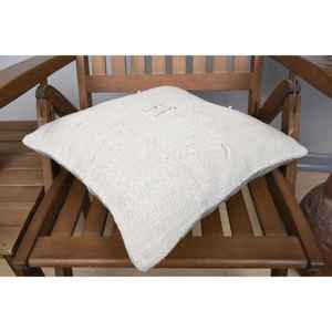 Lujo 16x16 Beige Kilim Patchwork lana almohada tejida Vintage esponjoso portátil para ropa de cama piso diseño rústico para Navidad - Product Image 4