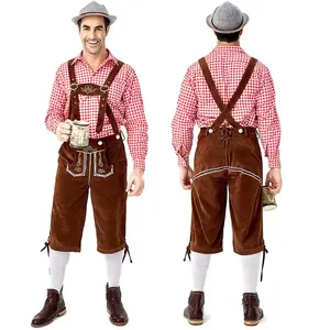 Customizable <b>Men's</b> Bavarian Costume New Cow Suede <b>Leather</b> Lederhosen <b>Shorts</b> Breathable Casual Solid Pattern Cowhide Embroidered - Product Image 6