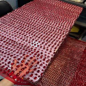 Luxury Designer Embroidery French Tulle Lace Fabric Nonwoven Wedding Rhinestone Eco-Friendly Handmade High Quality Customizable - Product Image 1