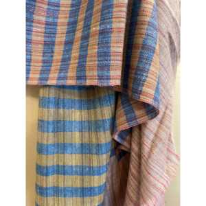 Bufanda Pashmina de Estilo Étnico, Tejida a Mano, con Estampado de Rayas Madras y Bordado de Lana para Musulmanes - Product Image 5