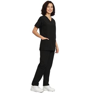 Premium Quality <b>Nurse</b> <b>Scrubs</b> Uniforms Sets for Women New Design Short Sleeves with Stand Collar Made of Canvas - Product Image 4