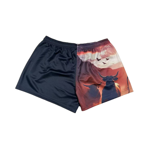 Pantalones cortos de fútbol de Rugby con logotipo OEM para hombres y mujeres, pantalones cortos de fútbol para correr en gimnasio con impresión por sublimación de Color personalizado - Product Image 3