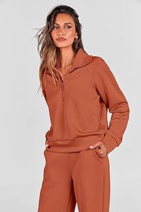 Ensemble Jogging Deux Pièces Confortable et Simple pour Femmes Ensemble de Survêtement Deux Pièces avec Ourlet et Poignets Côtelés Survêtement pour Femmes - Product Image 4