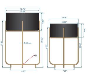 Pots de fleurs et jardinières en métal avec support en métal dans la porte décoration extérieure - Product Image 6
