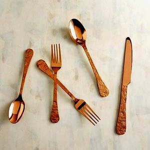 Designer Dining <b>Serving</b> sets long Rose <b>Gold</b> Design flatware Long Round Handle Flatware sushi <b>serving</b> Set - Product Image 4