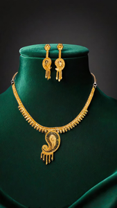 ชุดต่างหูสร้อยคอพร้อมจี้ชุบทอง22K สำหรับผู้หญิงชุดเครื่องประดับสร้อยคอต่างหู - Product Image 3